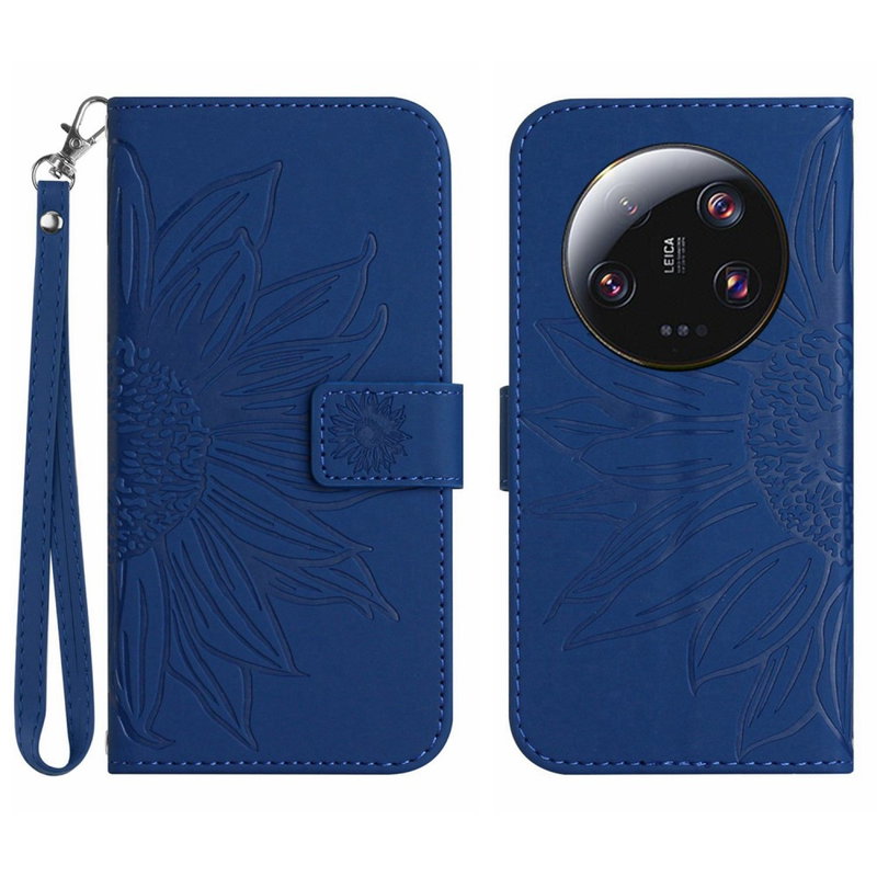 Sunflower Flip Cover til Xiaomi 14 Ultra-Mørkeblå