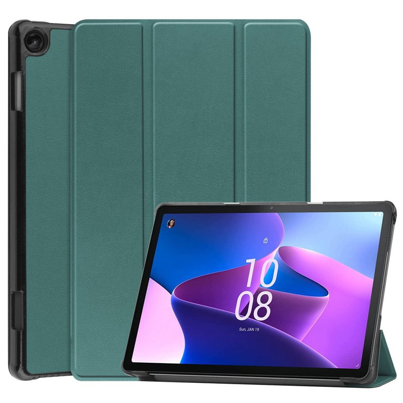 Tri-Fold Flip Cover til Lenovo Tab M10 Gen 3-Grøn