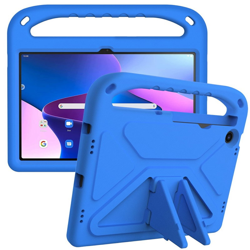 Børne Cover Med Kickstand til Lenovo Tab M10 Plus 3. Gen (TB125 / TB128)-Blå