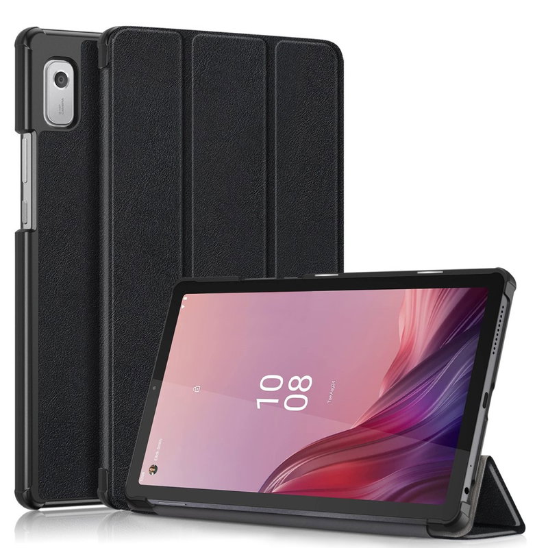 Trifold Læder Flip Cover til Lenovo Tab M9-Sort