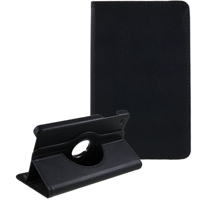 Læder Flip Cover til Lenovo Tab M8 Gen 4, med 360 Grader Rotation-Sort