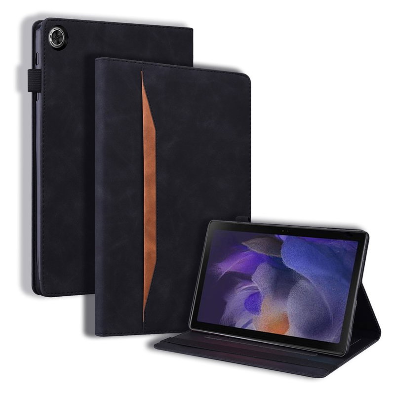 Mat Læder Flip Cover til Samsung Galaxy Tab A9-Sort
