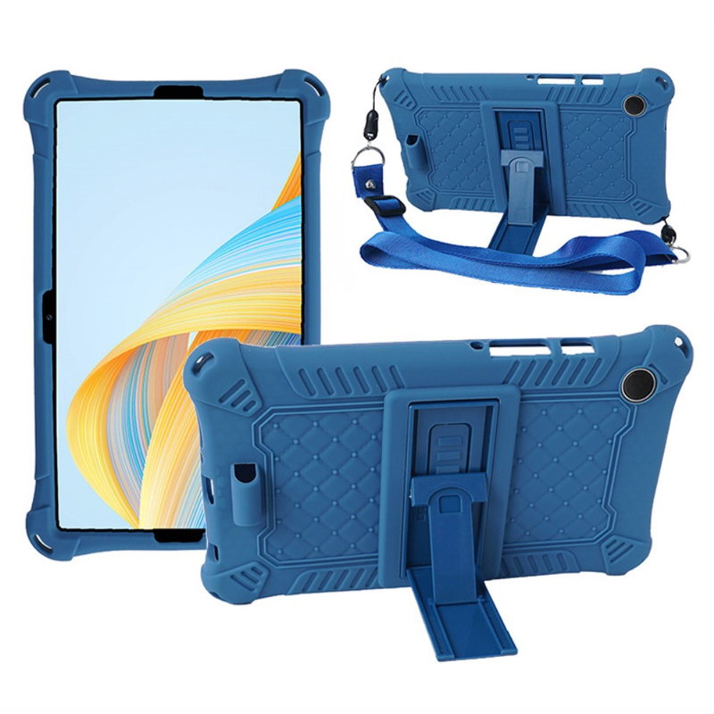 Silikone Børne Cover med Stand & Strop til Samsung Galaxy Tab A9-Blå