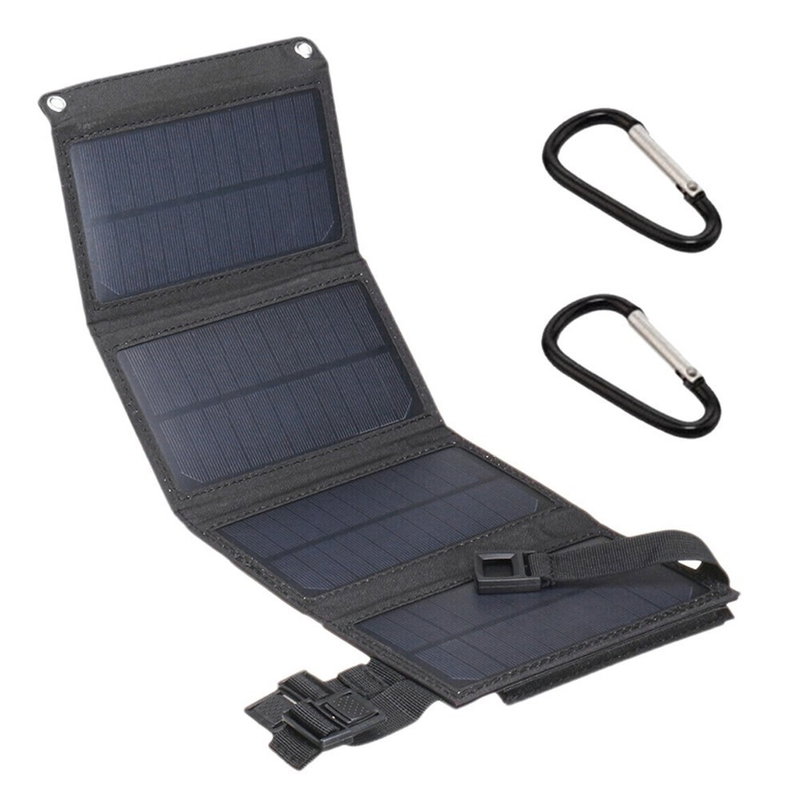 Foldbar soloplader 10W – USB oplader til mobil & powerbank