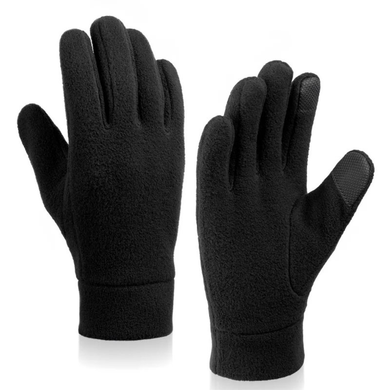 TouchTech Vinter Fleece Handsker i Sort - Unisex-Small