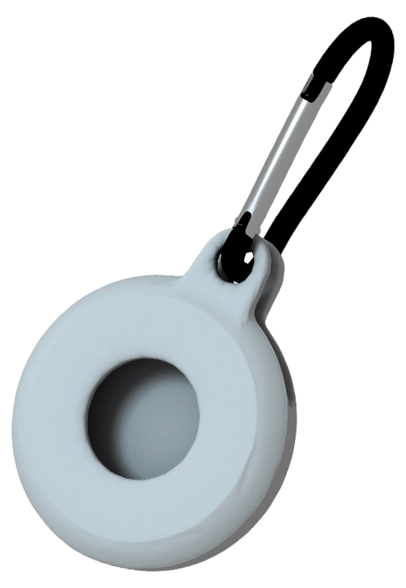 Silikone Cover m. Karabinhage til Apple AirTags-Grå