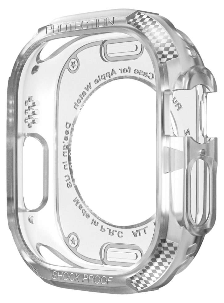 Carbon Fiber TPU Cover til Apple Watch Ultra-hvid
