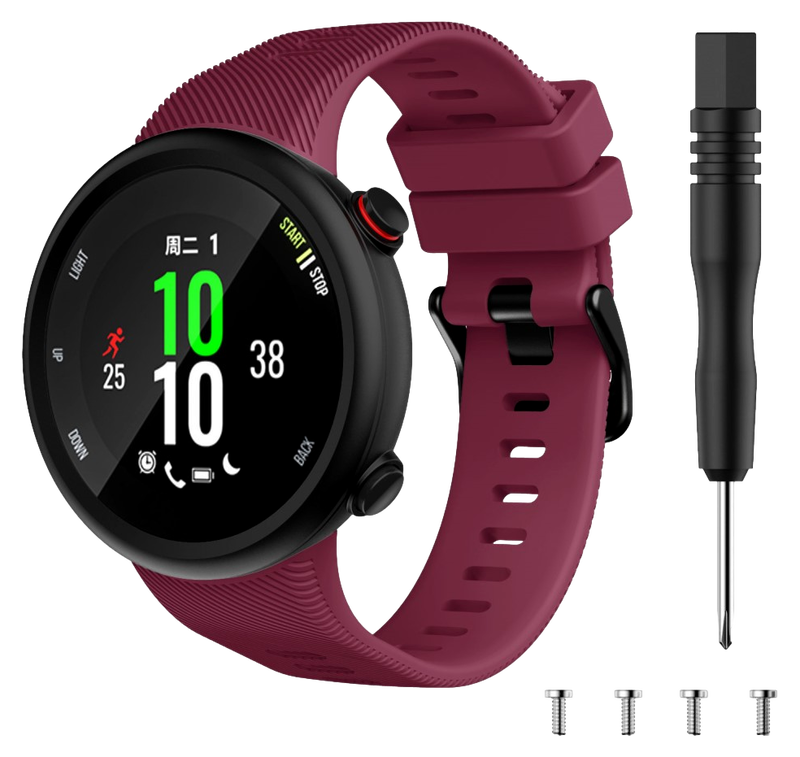 Silicone rem til Garmin Forerunner 45S / 45L-Mørkerød