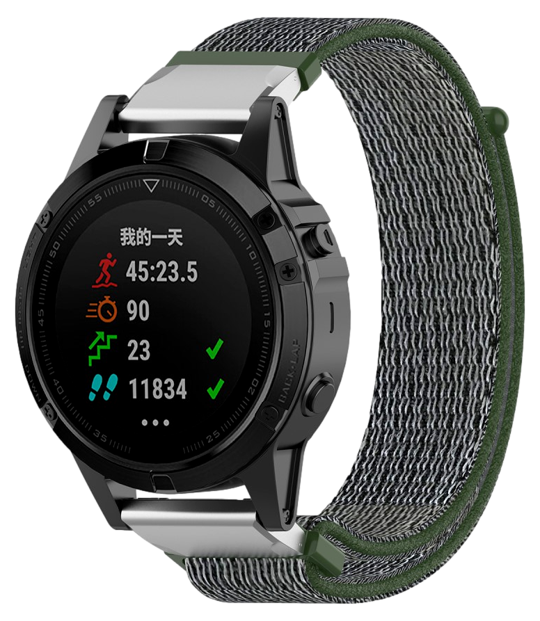 Suwon velcro rem til Garmin Fenix 7 / 7 Pro / 7 Solar - Grøn