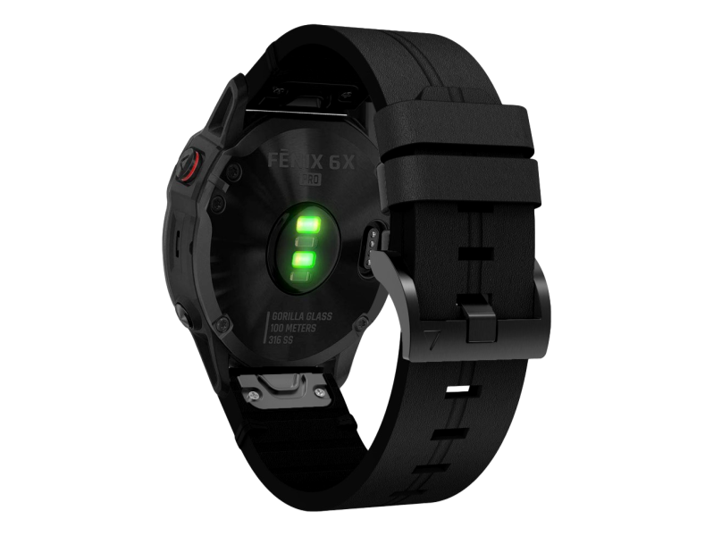 Sort Corium Læder rem til Garmin Fenix 7X / 7X Pro / 7X Solar