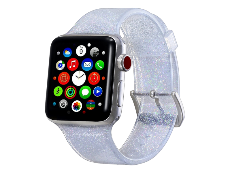 Glitter rem til Apple Watch SE - 44mm - Sølv