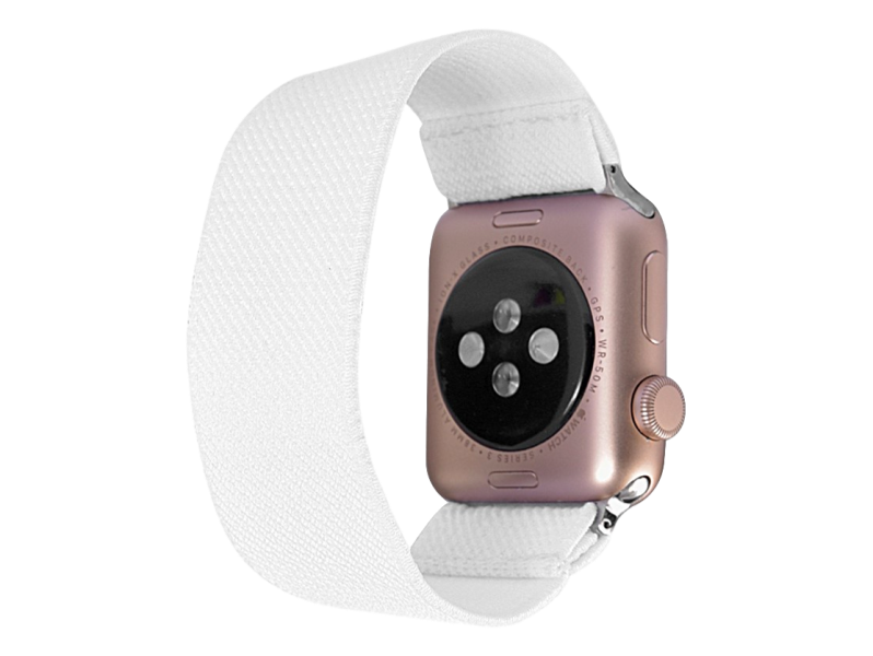Strækbar Nylon rem til Apple Watch 4 - 40mm - Hvid