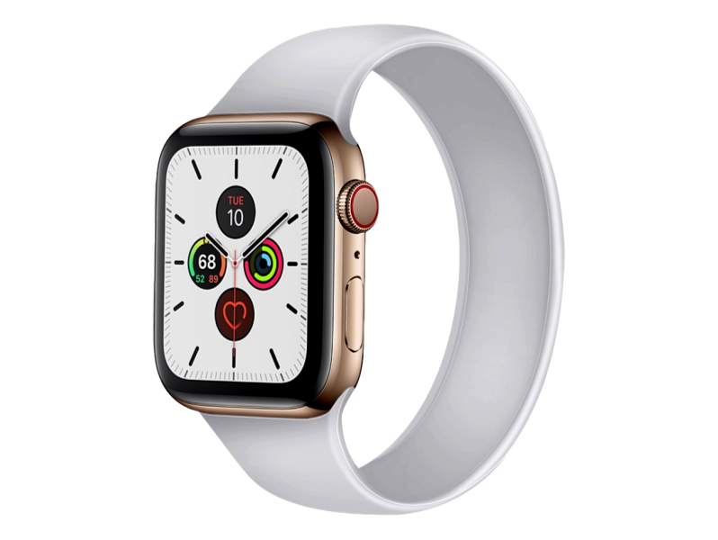 Silikone Rem til Apple Watch 7 41 mm i Solo Loop design - str. S - Hvid