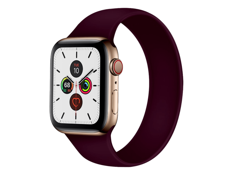 Silikone Rem til Apple Watch 1 38 mm i Solo Loop design - str. S - Lilla