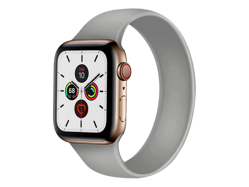 Silikone Rem til Apple Watch 4 40 mm i Solo Loop design - str. M - Grå