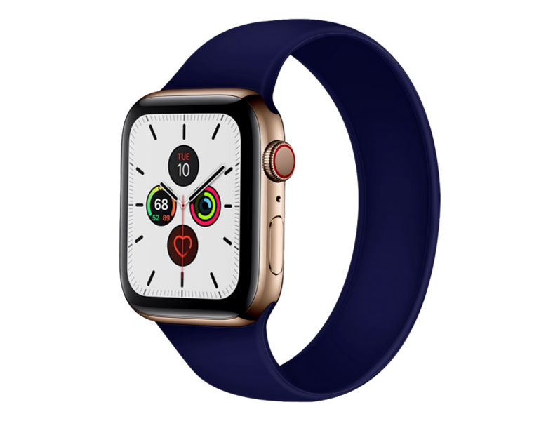 Silikone Rem til Apple Watch SE 44mm i Solo Loop design - str. S - Mørkeblå