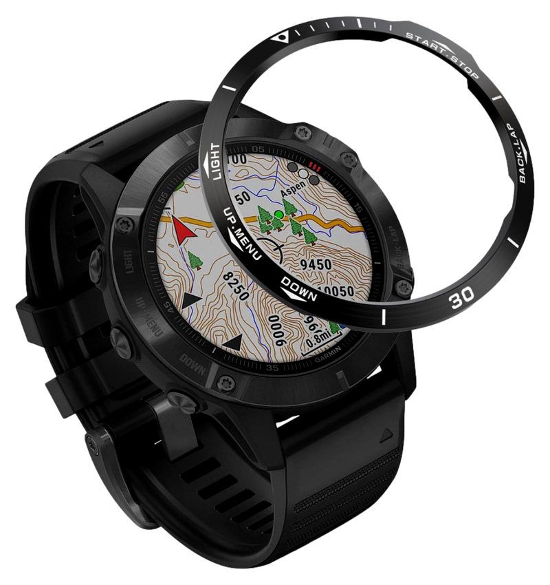 Rustfrit Stål Cover til Urkrans til Garmin Fenix 6X / 6X Pro-Sort