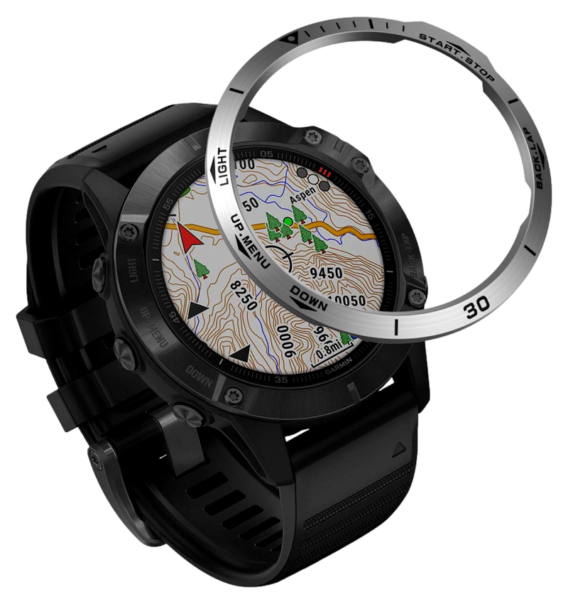 Rustfrit Stål Cover til Urkrans til Garmin Fenix 6X / 6X Pro-Sølv
