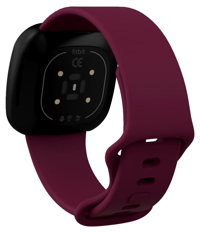 Silikone Rem til Fitbit Sense / Versa 3 - Small - Mørkerød
