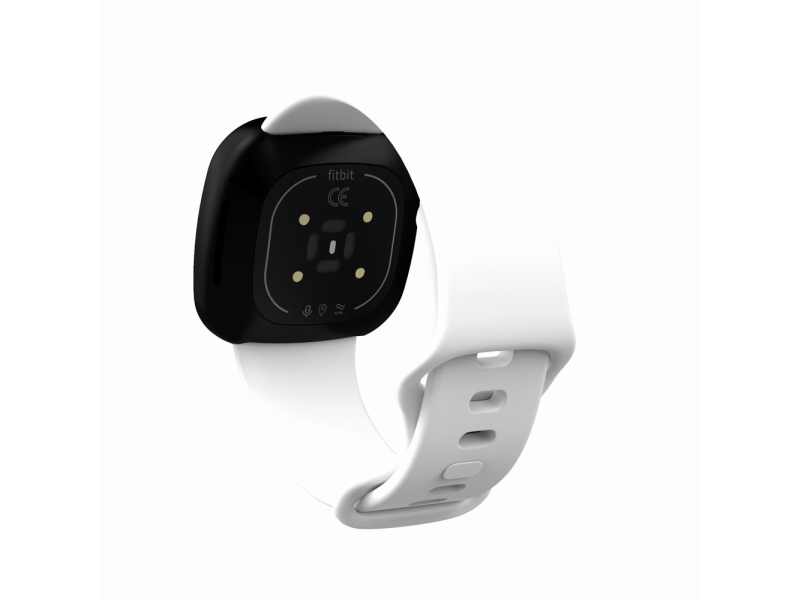 Silikone Rem til Fitbit Versa 3 / 4 / Sense / Sense 2 - Str. L-Hvid