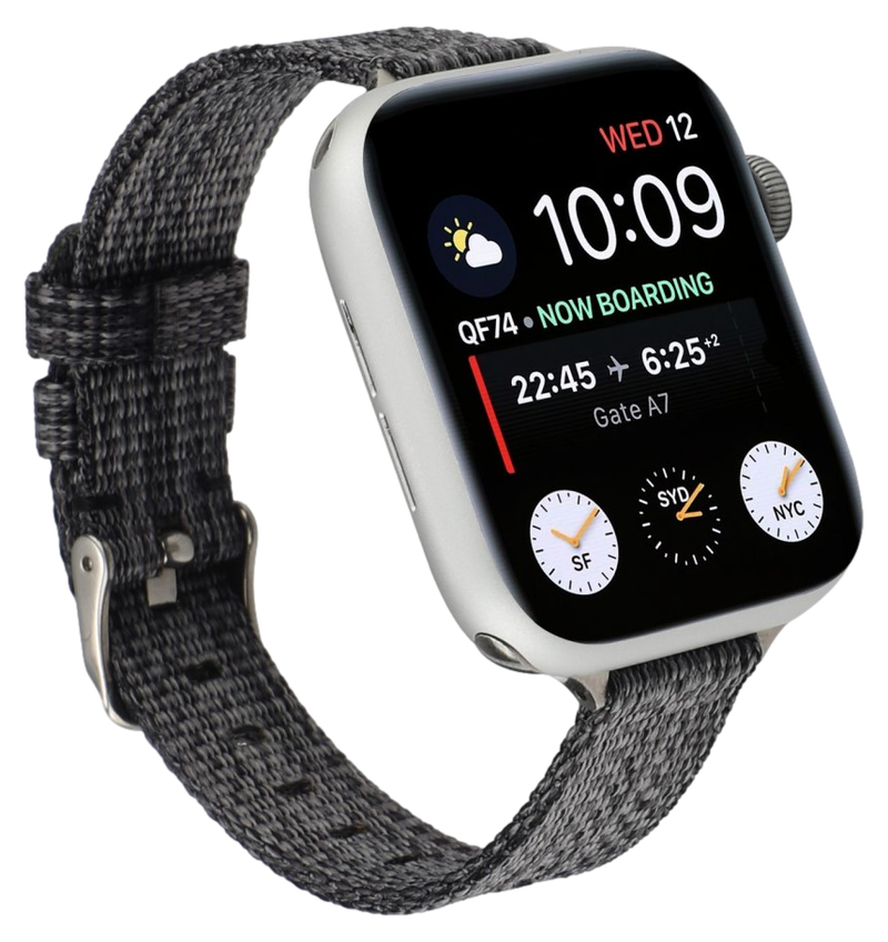 Zola nylon rem til Apple Watch 5 - 44mm - Grå