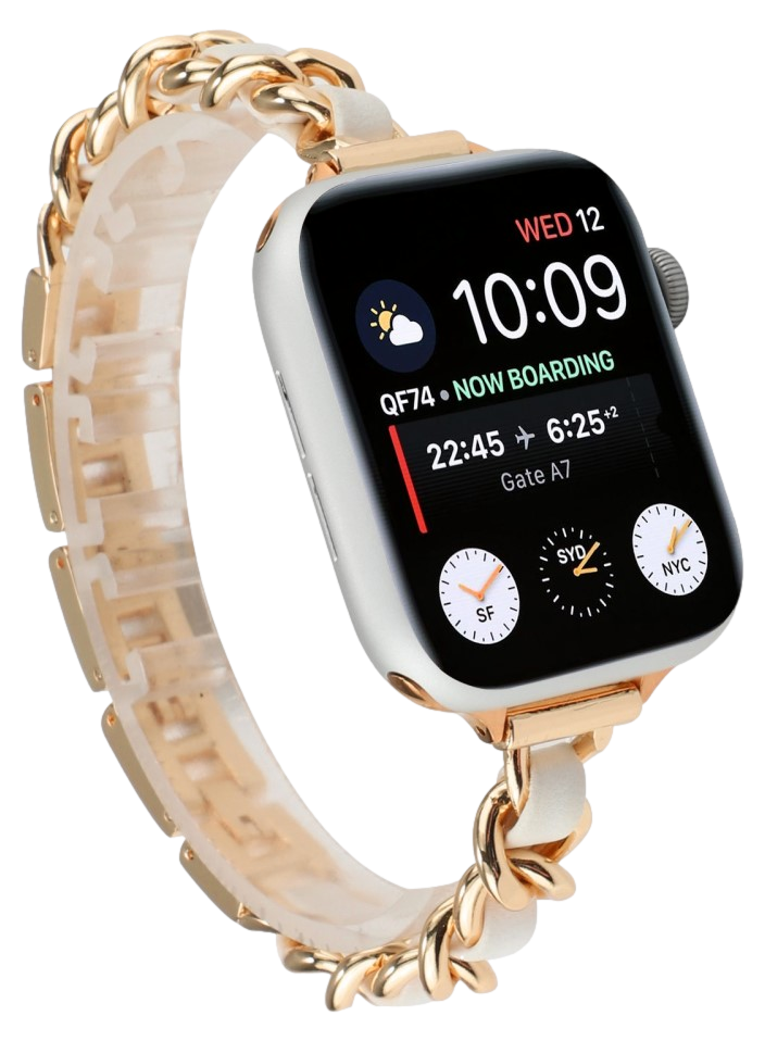 Lucy rem til Apple Watch 5 - 44mm i Rustfrit Stål - Hvid