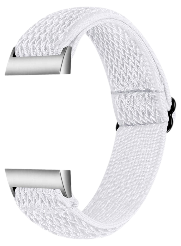 Flettet Nylon Rem til Fitbit Charge 3 / 4-Hvid