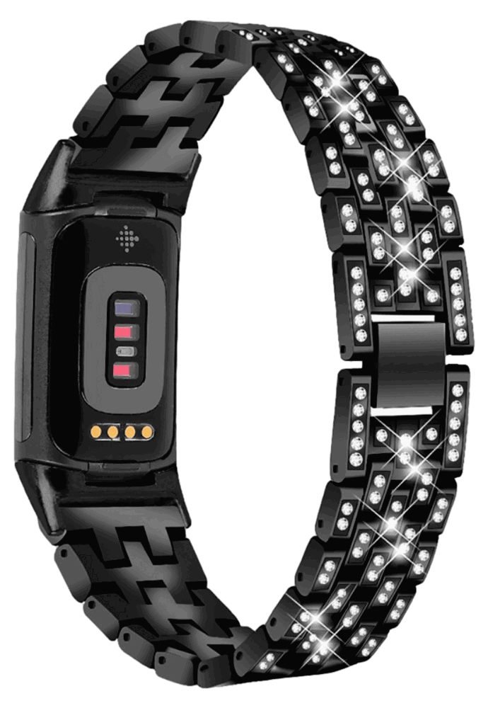 Metal Rem m. Rhinsten til Fitbit Charge 5 / 6