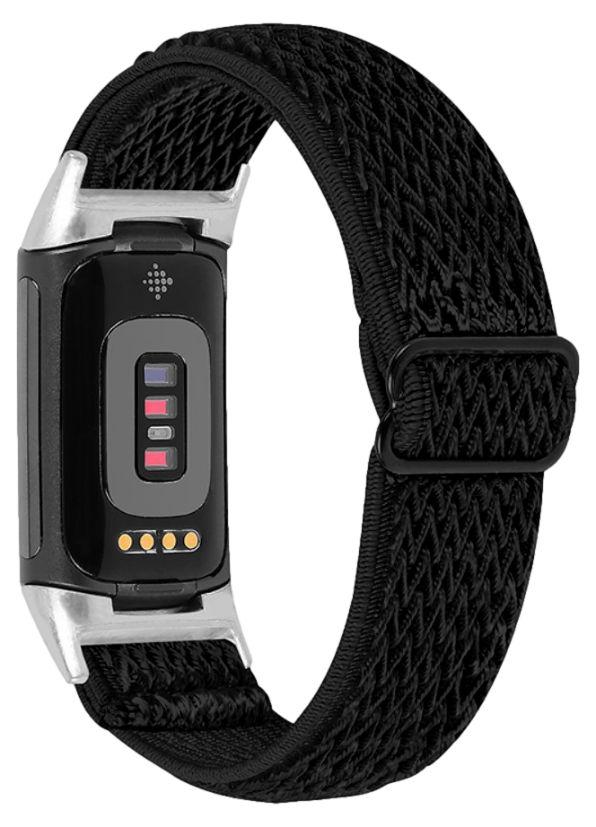Flettet Nylon Rem til Fitbit Charge 5 / 6-Sort