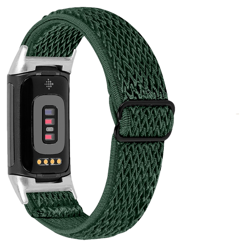 Flettet Nylon Rem til Fitbit Charge 5 / 6-Grøn