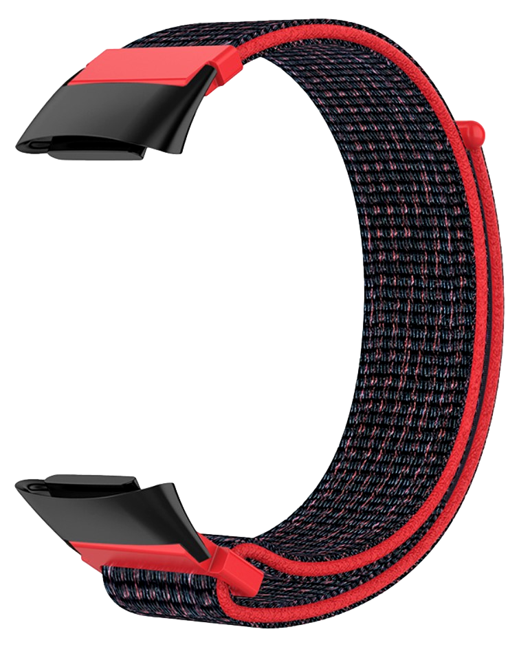 Elastisk Nylon Rem til Fitbit Charge 5 / 6-Rød/Sort