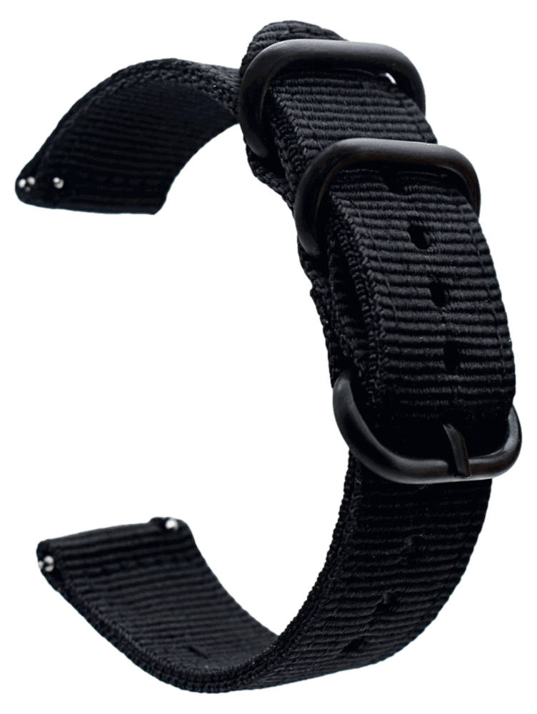 Nato Nylon Rem til Garmin Venu 2S (40mm) / Venu 3S (41mm) - Sort