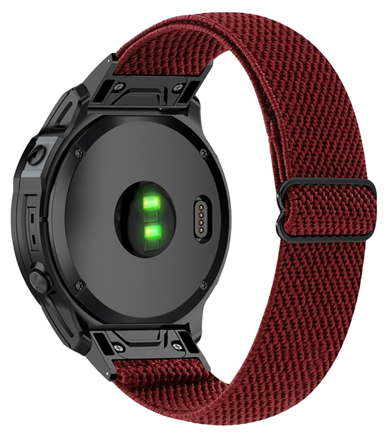 Elastisk Nylon Rem til Garmin Fenix 7S / 7S Pro / 7S Solar -Rød