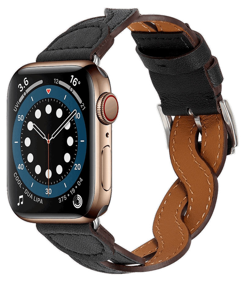 Flettet Læder Rem til Apple Watch 7 – 45 mm