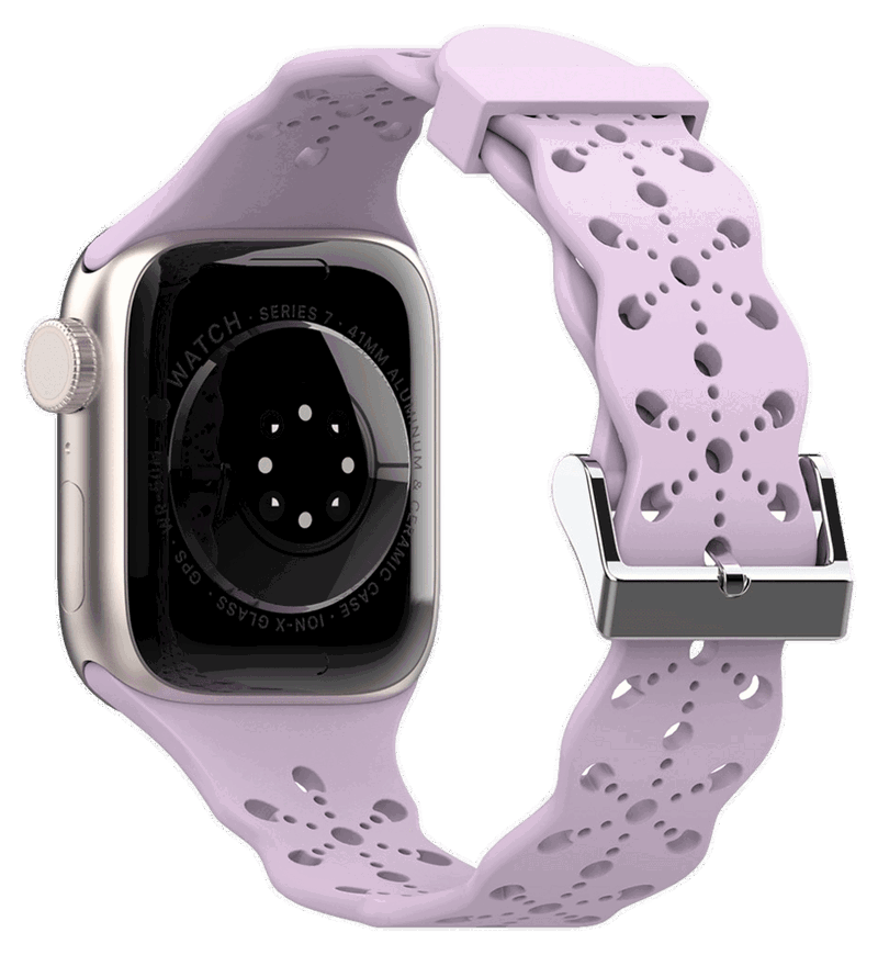 Flower Silikone Rem til Apple Watch 7 – 45 mm - Lilla