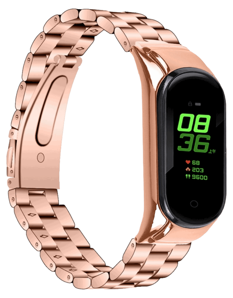 Alona Rustfri Stål Rem til Xiaomi Smart Band 7-RosaGuld