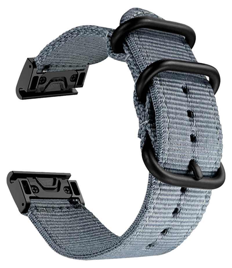 Nato Nylon Rem til Garmin Fenix 5 / 6 / 7 -Grå