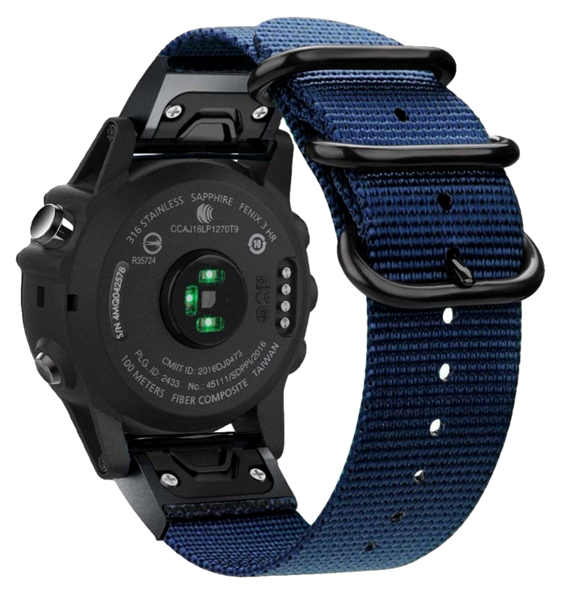 Nato Nylon Rem til Garmin Fenix 5 / 6 / 7 -Blå