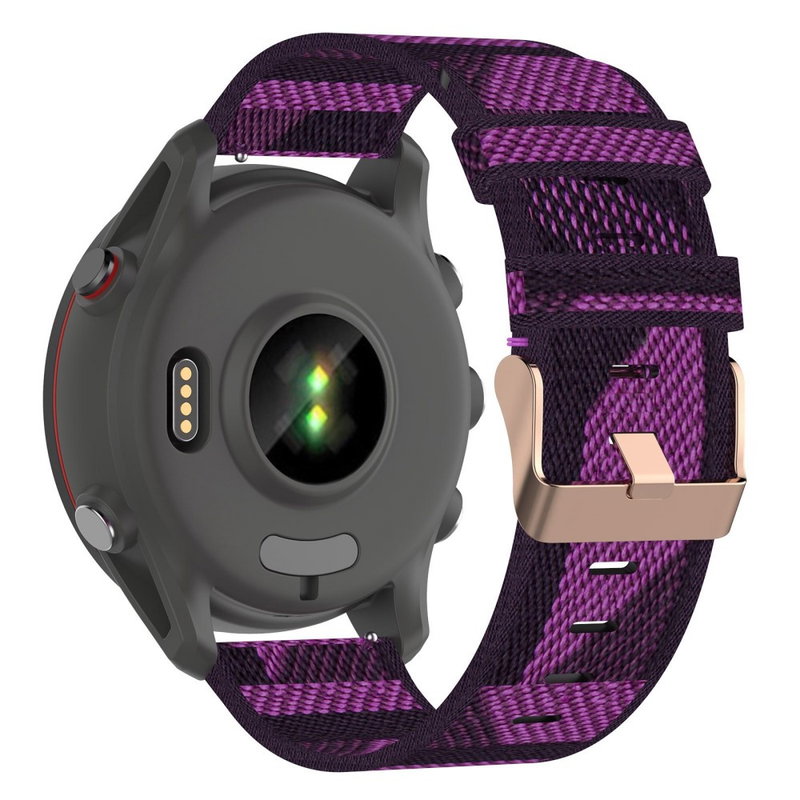 Stribet Nato Rem i Nylon til Garmin Venu 2S (40mm) / Venu 3S (41mm) / Vivomove 3S / Vivoactive 4S
