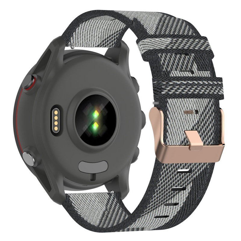 Stribet Nato Rem i Nylon 18 mm - Grå