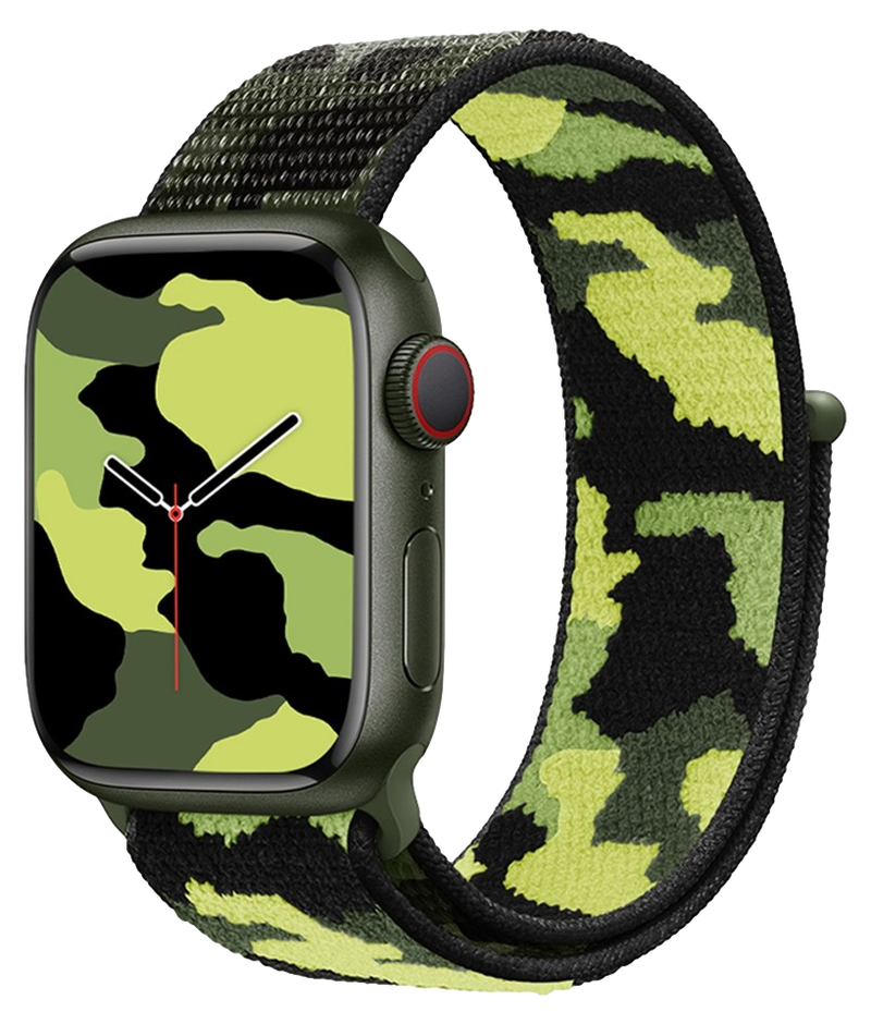 Camouflage Nylon Rem til Apple Watch SE 1 / SE 2 / SE 3 - 44mm