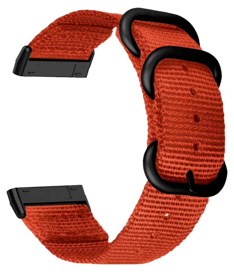 Kraftig Nylon Rem til Fitbit Sense 2 / Versa 4-Orange