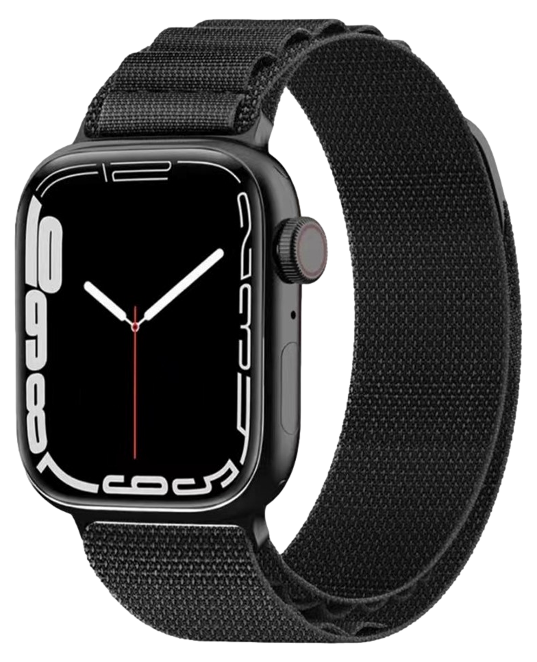 Loop Nylon Rem til Apple Watch 42 / 44 / 45 / 49mm - Str. M - Sort