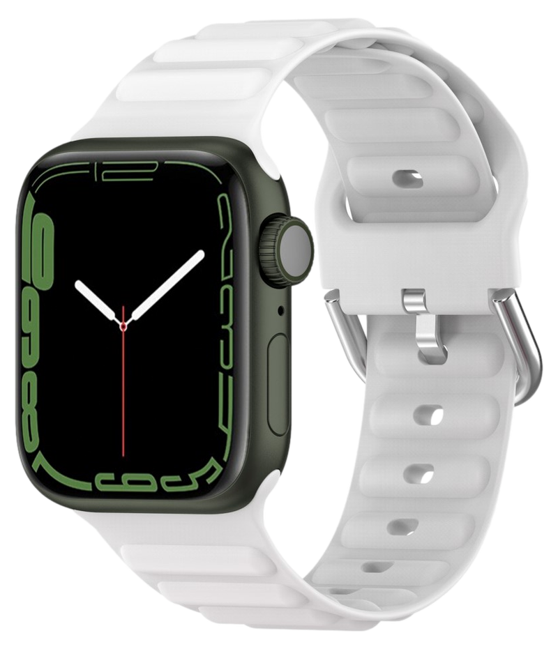 Wave Silikone Rem til Apple Watch SE (2022/2023) - 44mm - Hvid