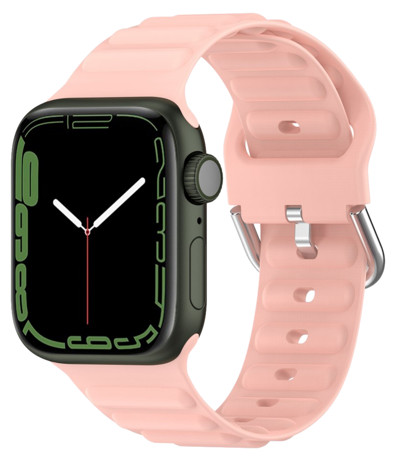 Wave Silikone Rem til Apple Watch 1 / 2 / 3 - 42mm - Lyserød
