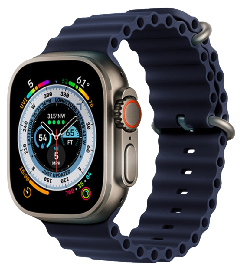 Haw Silikone Rem til Apple Watch SE (2022/2023) - 44mm - Mørkeblå