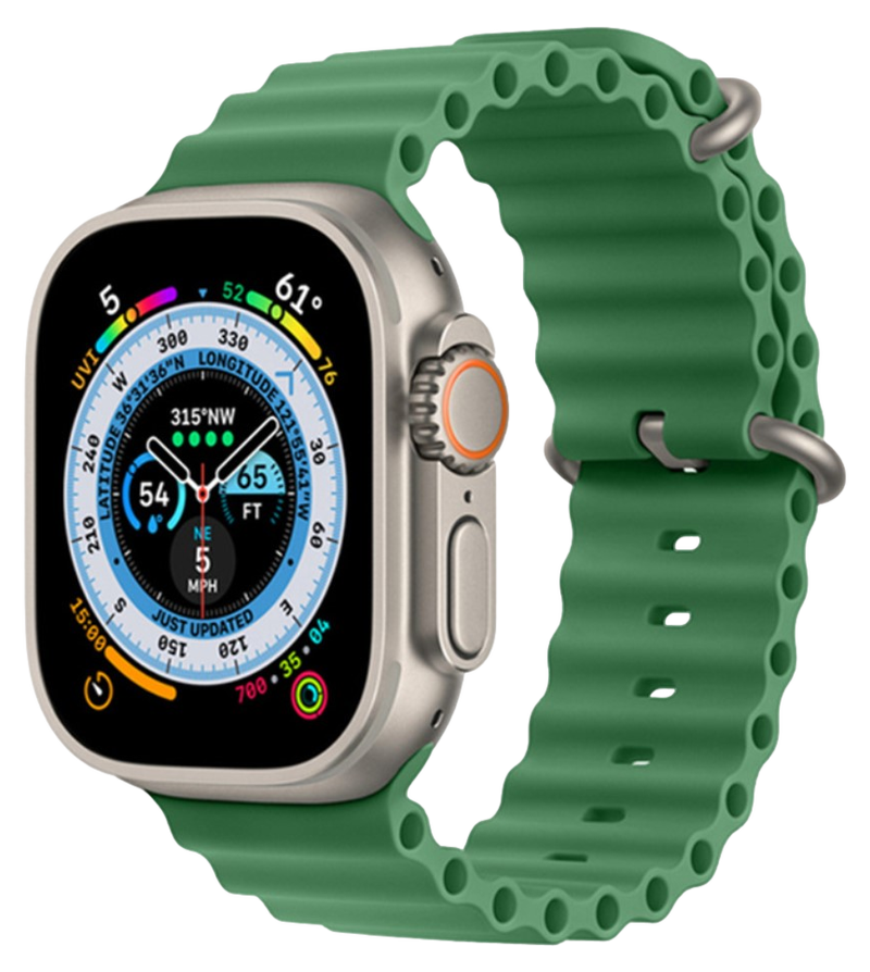 Haw Silikone Rem til Apple Watch SE (2022/2023) - 44mm - Grøn