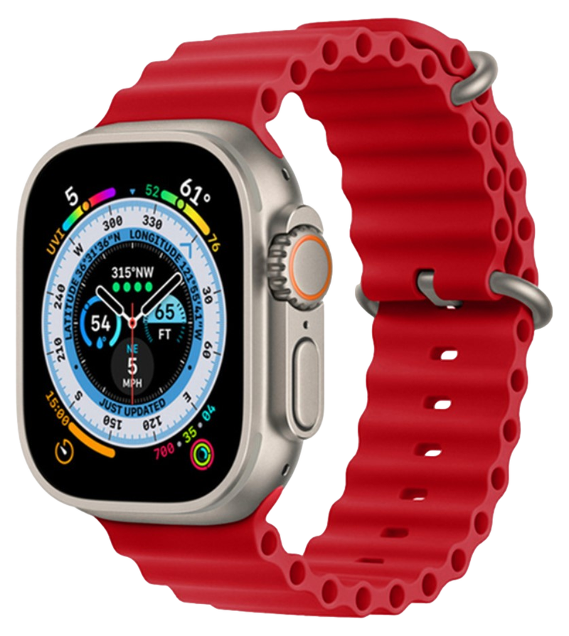 Haw Silikone Rem til Apple Watch 4 / 5 / 6 - 44mm - Rød
