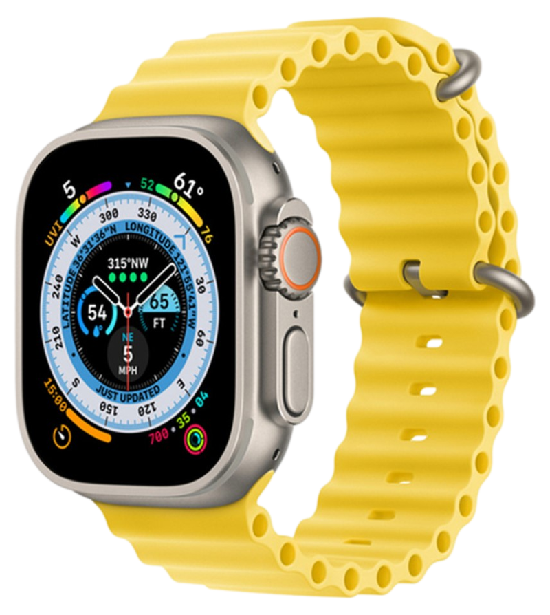 Haw Silikone Rem til Apple Watch 38 / 40 / 41mm-Gul