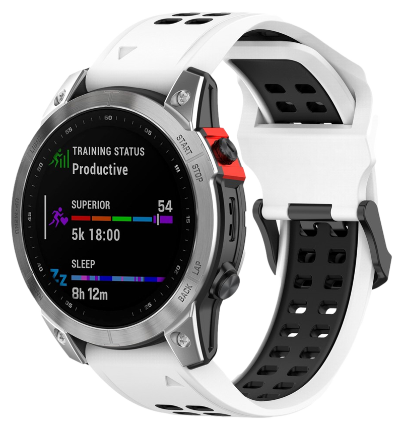 Cavum Silikone Rem til Garmin Fenix 8 / E / Tactix 8 - 47mm-Hvid